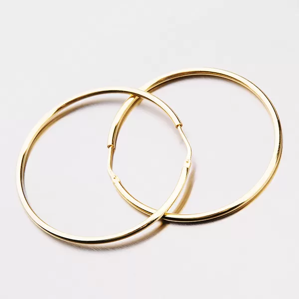 Dámské náušnice stříbro 925 zlacené hladké kruhy E1903450-1234-SLX