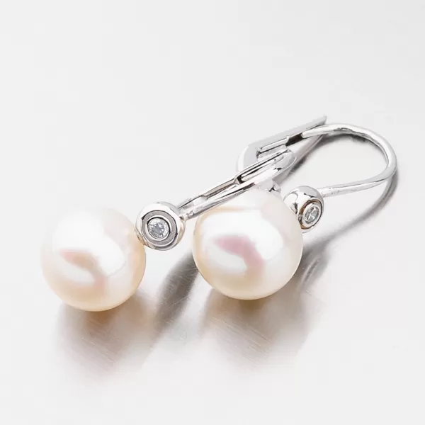 Dámské náušnice bílé zlato 585 perly 458P-125036