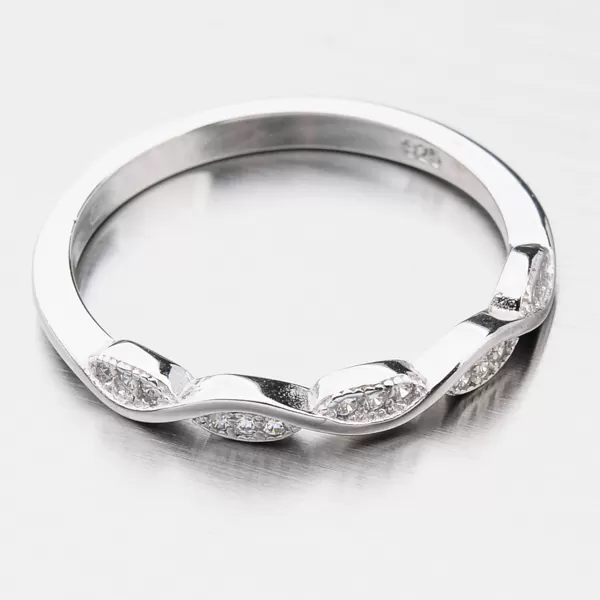 Stříbrný prsten se zirkony GST-11149