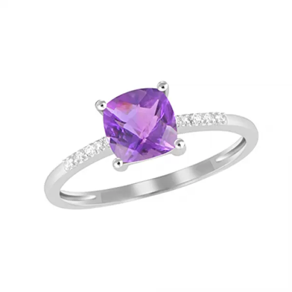 Dámský prsten s ametystem a diamanty GKW48525AME
