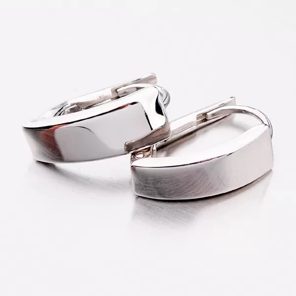 Náušnice z bílého zlata bez kamene 12-589