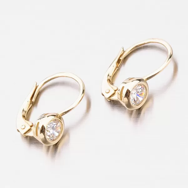 Dámské náušnice žluté zlato 585 zirkon s 1x 663P-120557