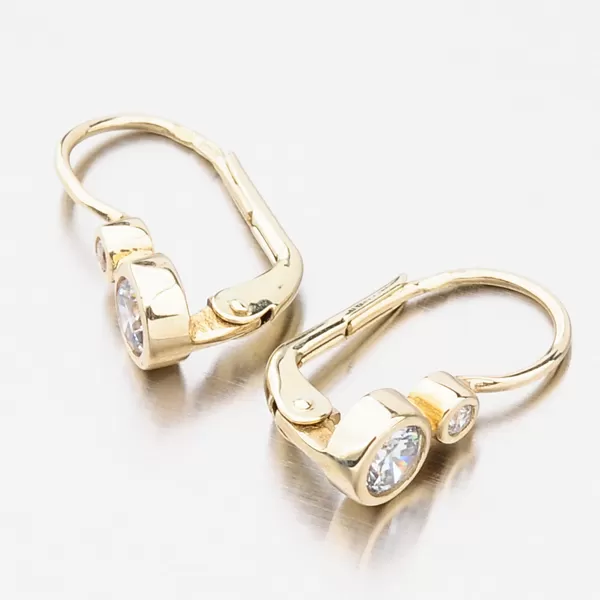 Dámské náušnice žluté zlato 585 zirkon 683P-120603
