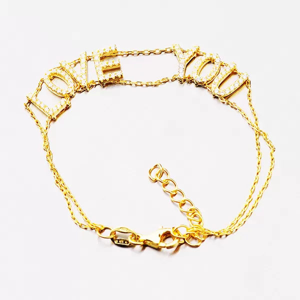 Zlacený náramek se zirkony B1803012-1905-SLX