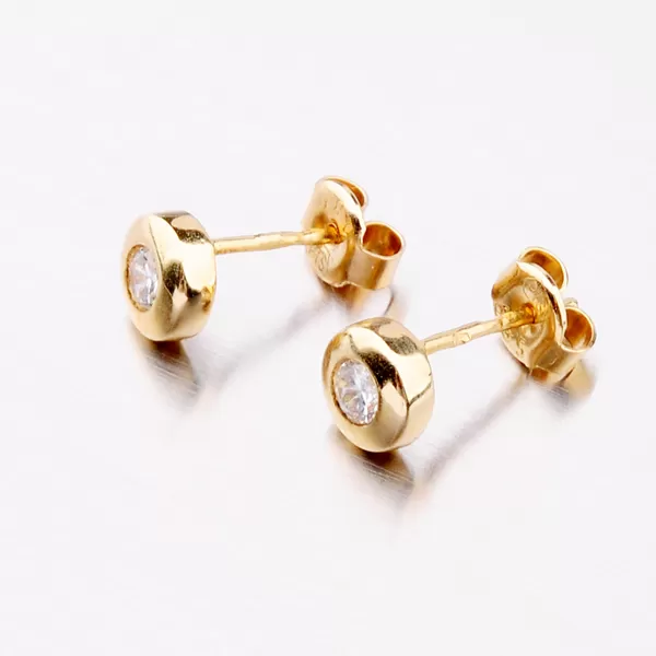 Pecky se zirkony ze žlutého zlata 123P-123121