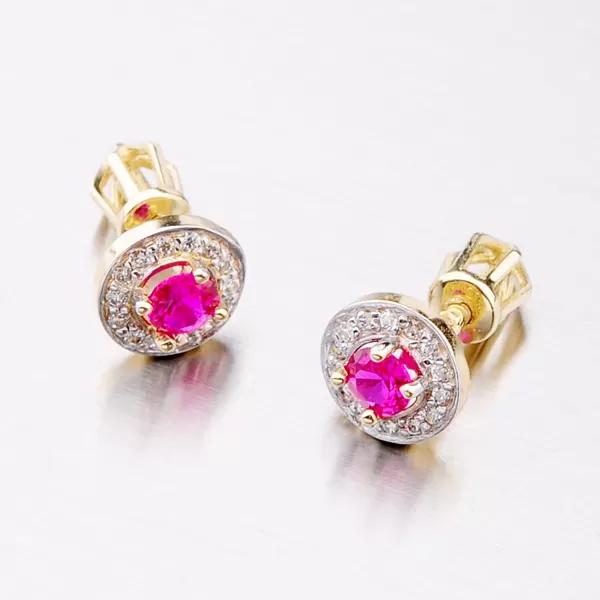 Dámské náušnice žluté zlato 585 zirkon 42-31653-SR