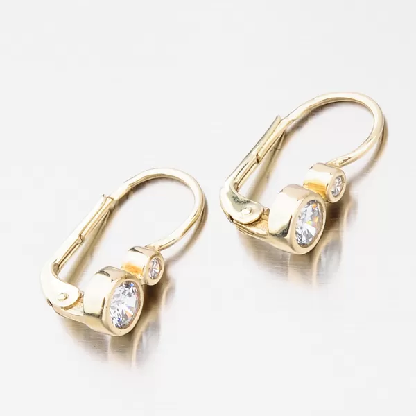 Dámské náušnice žluté zlato 585 zirkon 683P-120603