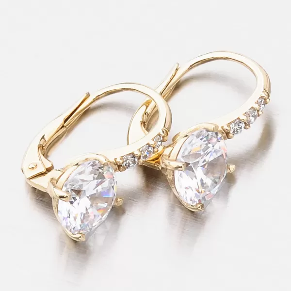 Dámské náušnice žluté zlato 585 zirkon v žlutém 663P-120220