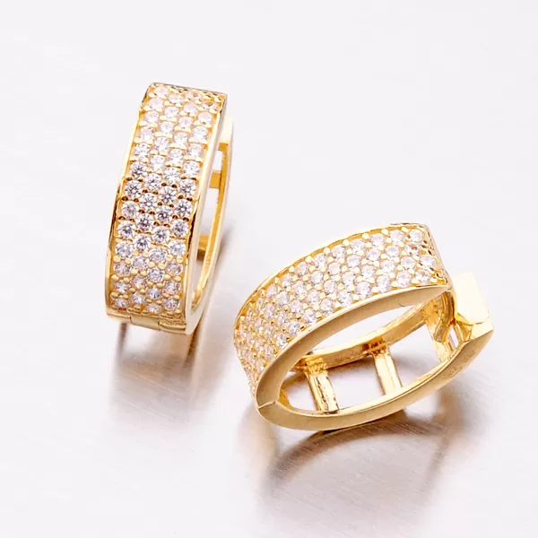 Dámské náušnice žluté zlato 585 zirkon 143P-121845