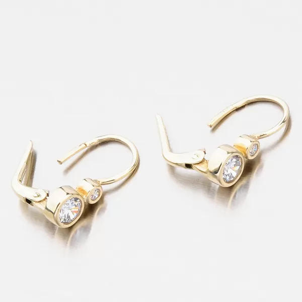 Dámské náušnice žluté zlato 585 zirkon 683P-120603