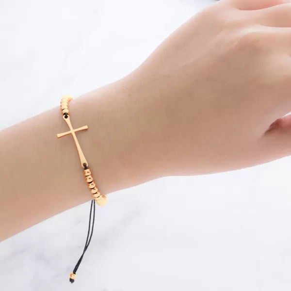 Ocelový náramek s křížem MNCBR14-612-C