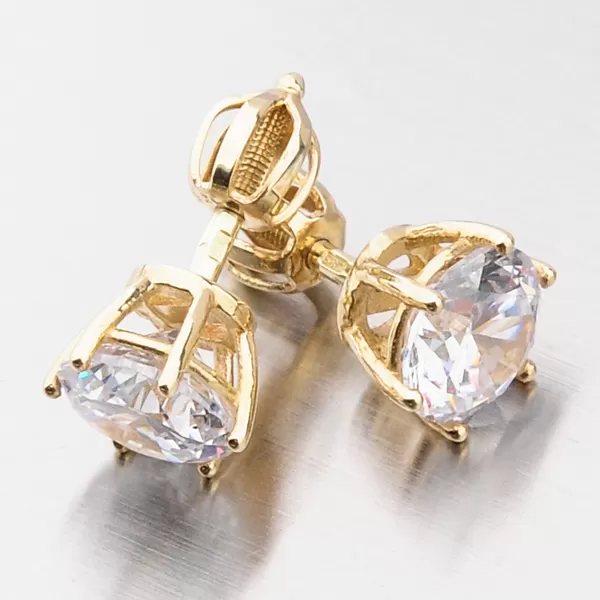 Dámské náušnice žluté zlato 585 zirkon 663P-120623