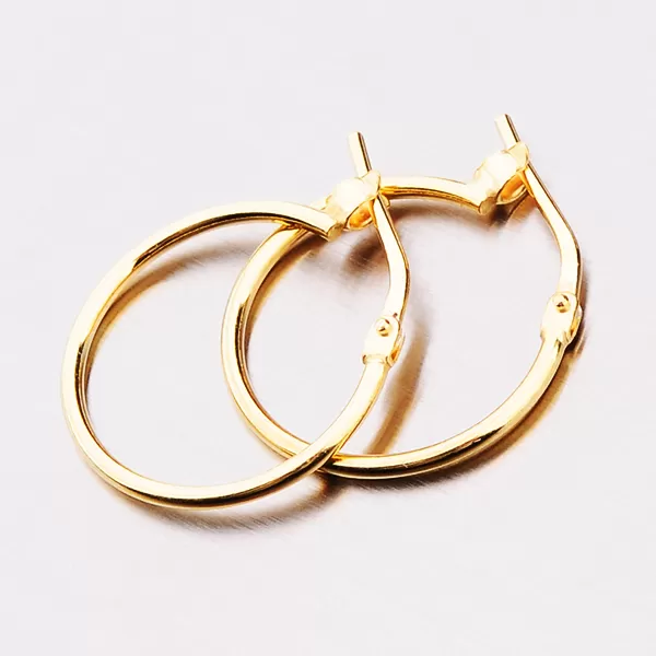 Dámské náušnice stříbro 925 zlacené hladké kroužky pro ženy E1903345-1234-SLX