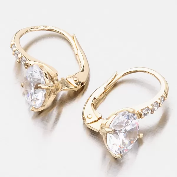 Dámské náušnice žluté zlato 585 zirkon v žlutém 663P-120220