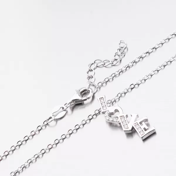 Stříbrný náhrdelník s přívěskem Love N1902983-1905-SLX