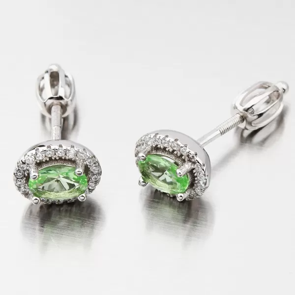 Náušnice se zeleným zirkonem UPST-121580S