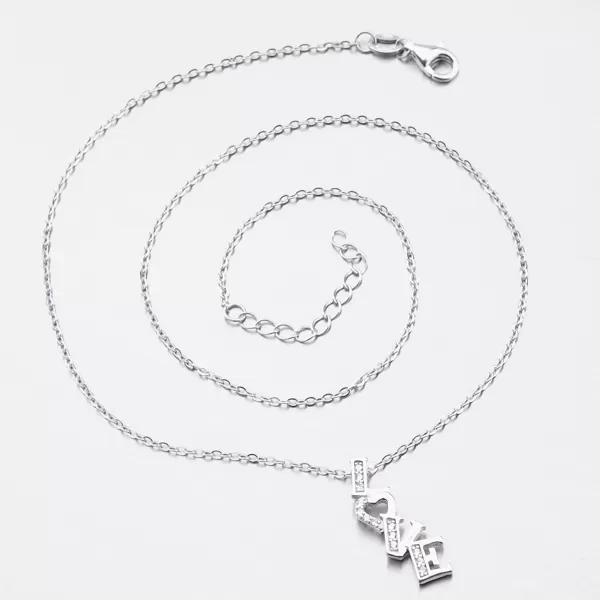 Stříbrný náhrdelník s přívěskem Love N1902983-1905-SLX