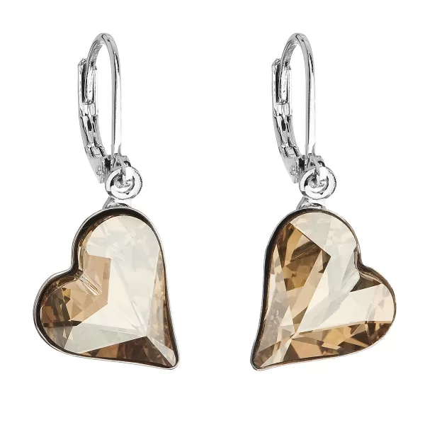 Náušnice bižuterie se Swarovski krystaly zlatá srdce 51054.5 51054.5 GOLD SHADOW