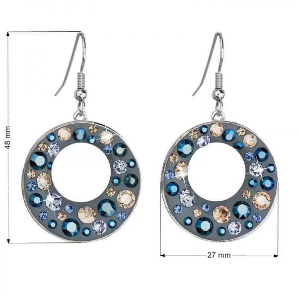 Náušnice bižuterie se Swarovski krystaly modré kulaté 51040.3