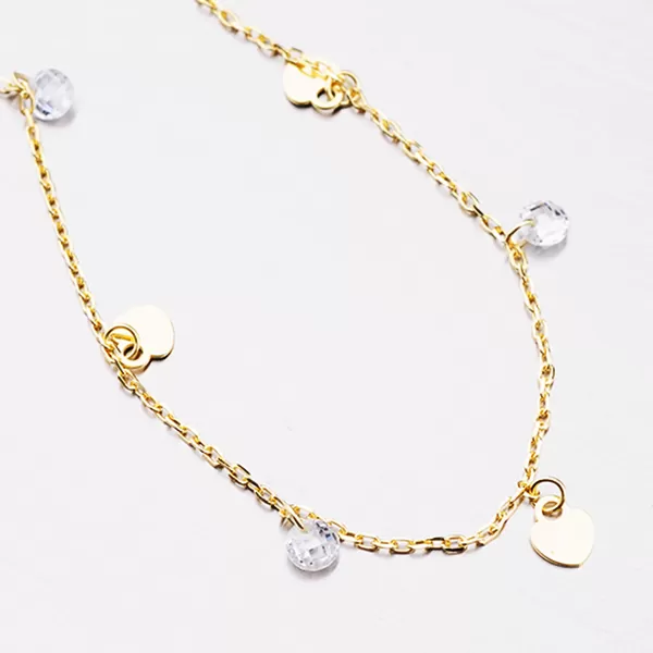 Náramek s přívěsky a zirkony B2100130-1132-SLX