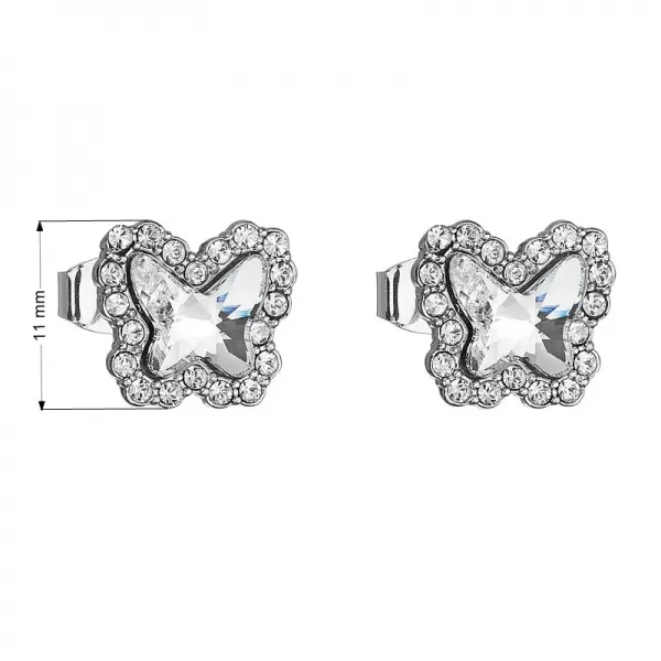 Náušnice bižuterie se Swarovski krystaly bílý motýl 51061.1