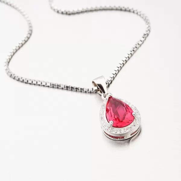 Dámský přívěsek stříbro 925 zirkon červeným červené kameny HST-13242