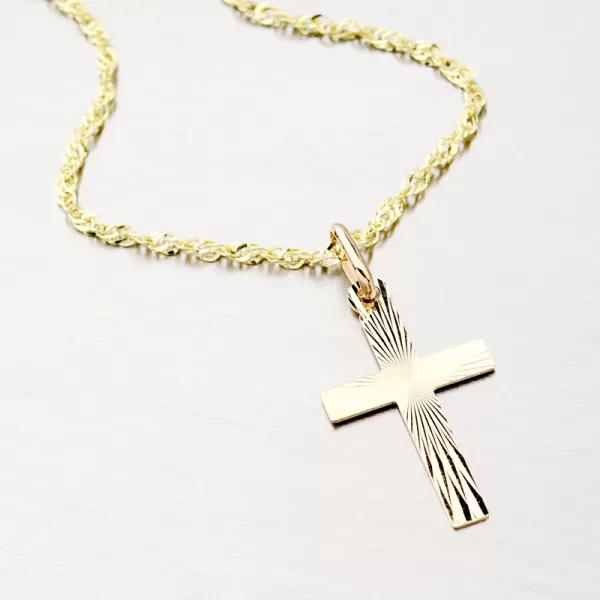 Zlatý gravírovaný kříž 13-369