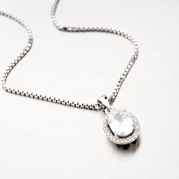 Oválný přívěsek se zirkony HST-13273