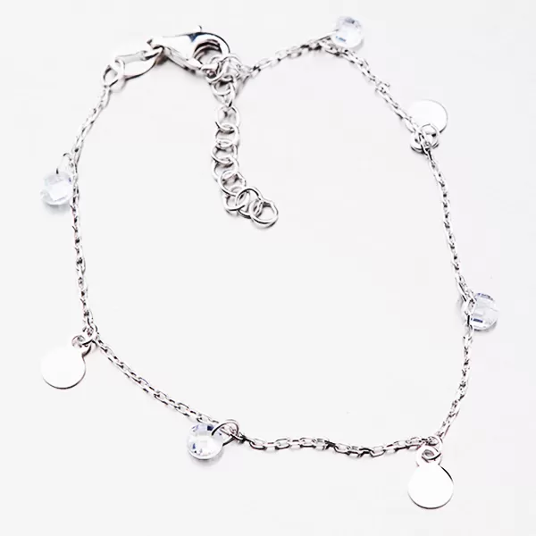 Náramek s přívěsky a zirkony B2100124-1132-SLX