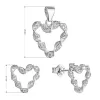 Sada šperků se zirkony náušnice a přívěsek bílá zakroucená srdíčka 19031.1