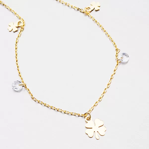 Zlacený náramek s přívěsky a zirkony B2000461-1132-SLX