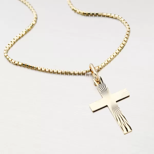 Zlatý gravírovaný kříž 13-369