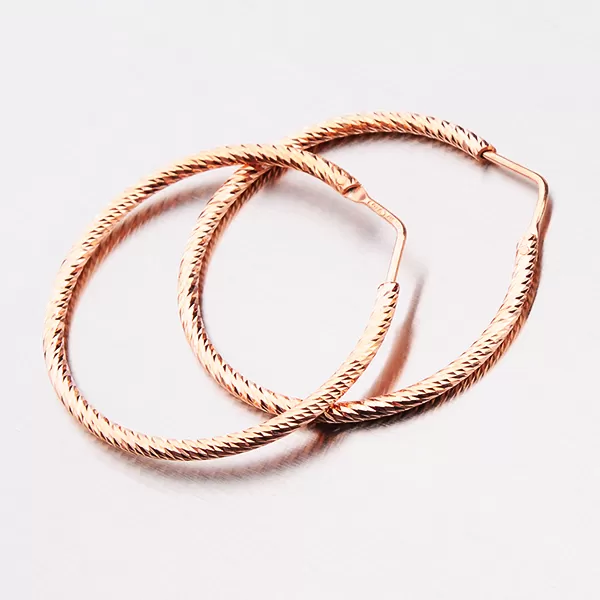 Kruhy v barvě růžového zlata 35 mm E2000856-0809-SLX