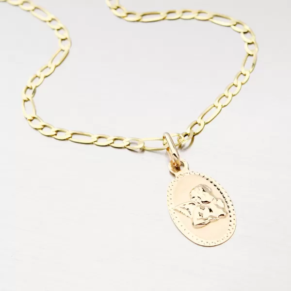 Zlatý medailonek s andílkem 13-383