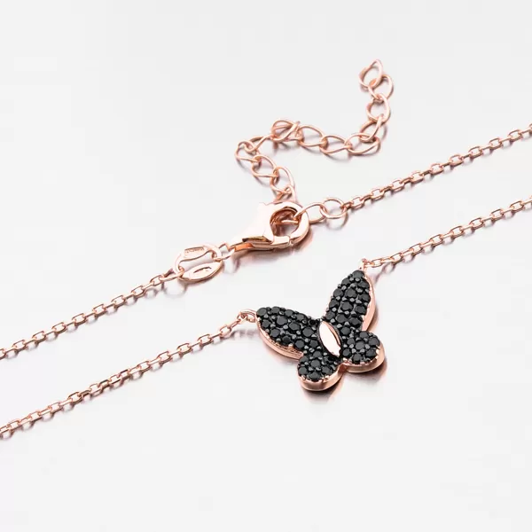 Dámský náhrdelník stříbro 925 zirkon zlacený s motýlem N1802325-2493-SLX