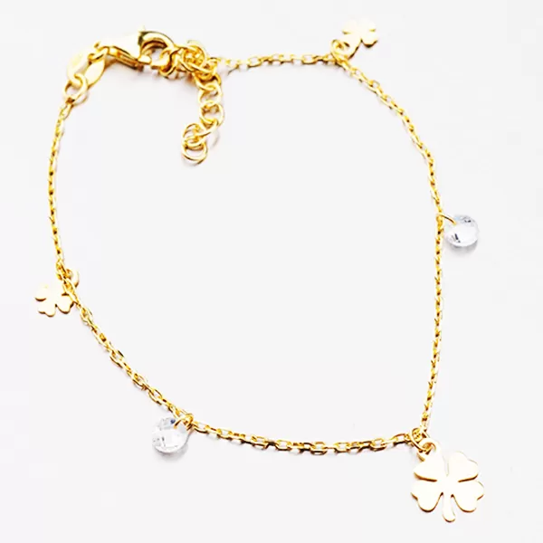 Zlacený náramek s přívěsky a zirkony B2000461-1132-SLX