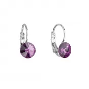 Náušnice bižuterie s Preciosa krystaly fialové kulaté 51031.3 amethyst