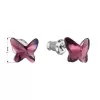 Náušnice bižuterie se Swarovski krystaly fialový motýl 51048.3