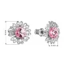 Náušnice bižuterie se Swarovski krystaly růžová kytička 51042.3 light rose