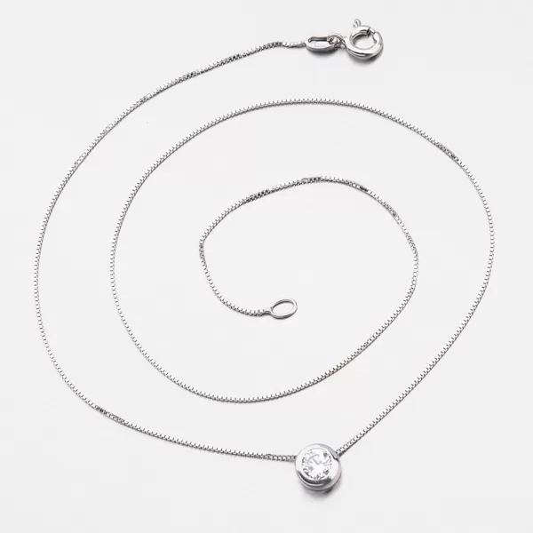 Stříbrný náhrdelník se zirkonem N1300002-0871-SLX