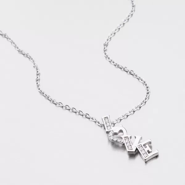 Stříbrný náhrdelník s přívěskem Love N1902983-1905-SLX