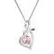 Stříbrný náhrdelník se Swarovski krystaly srdce růžové 32071.3