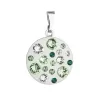 Přívěsek bižuterie se Swarovski krystaly zelený kulatý 54022.3