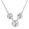 Stříbrný náhrdelník se Swarovski krystaly bílý kulatý 32033.1 crystal