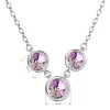 Stříbrný náhrdelník se Swarovski krystaly fialový kulatý 32033.5 vitrail light