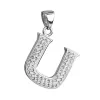 Stříbrný přívěsek s krystaly Swarovski bílé písmeno U 34102.1