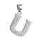 Stříbrný přívěsek s krystaly Swarovski bílé písmeno U 34102.1