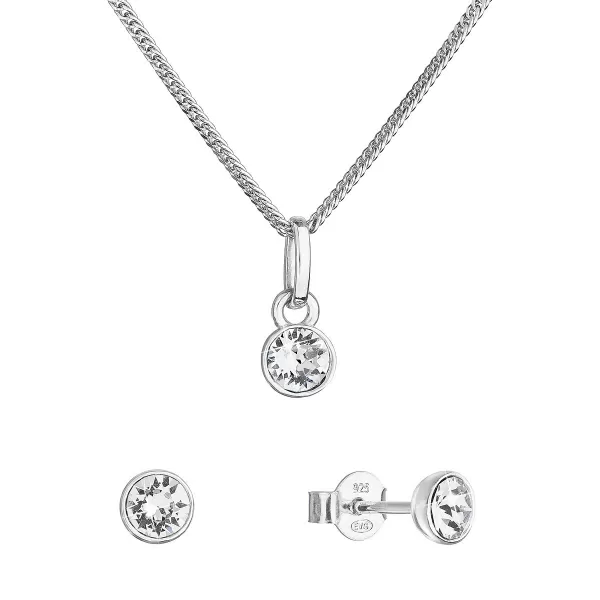 Sada šperků s krystaly Swarovski náušnice, řetízek a přívěsek kulaté 39177.1 39177.1