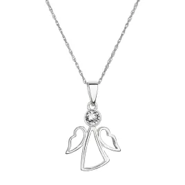 Stříbrný náhrdelník anděl se Swarovski krystalem bílý 32082.1 crystal