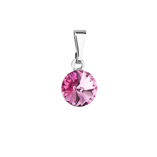 Přívěsek bižuterie se Swarovski krystaly růžový kulatý 54018.3 rose 54018.3 ROSE